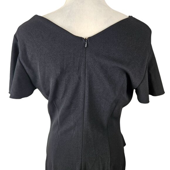 Vfshow Elegant Black Women's Evening Dress Ruffled Peplum & Flounce Size Large - Picture 7 of 13